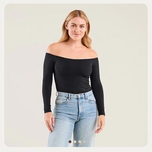 NWOT Nuuds Off The Shoulder Bodysuit - BLACK